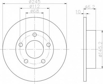 HELLA PAGID 8dd355101381 -  Тормозной диск